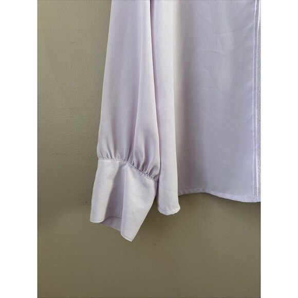 Covington Women's Blouse Size L Lilac Purple Chiffon Sheer Button Front Top - Picture 4 of 8